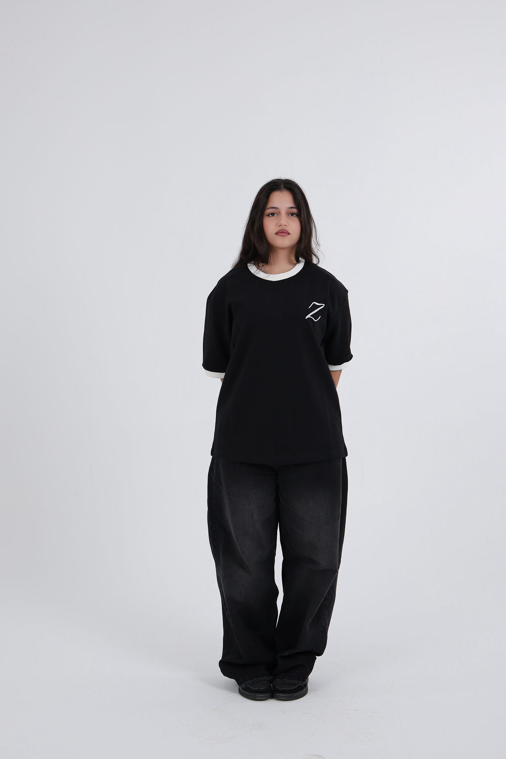 Zekra Black Ringer T-shirt