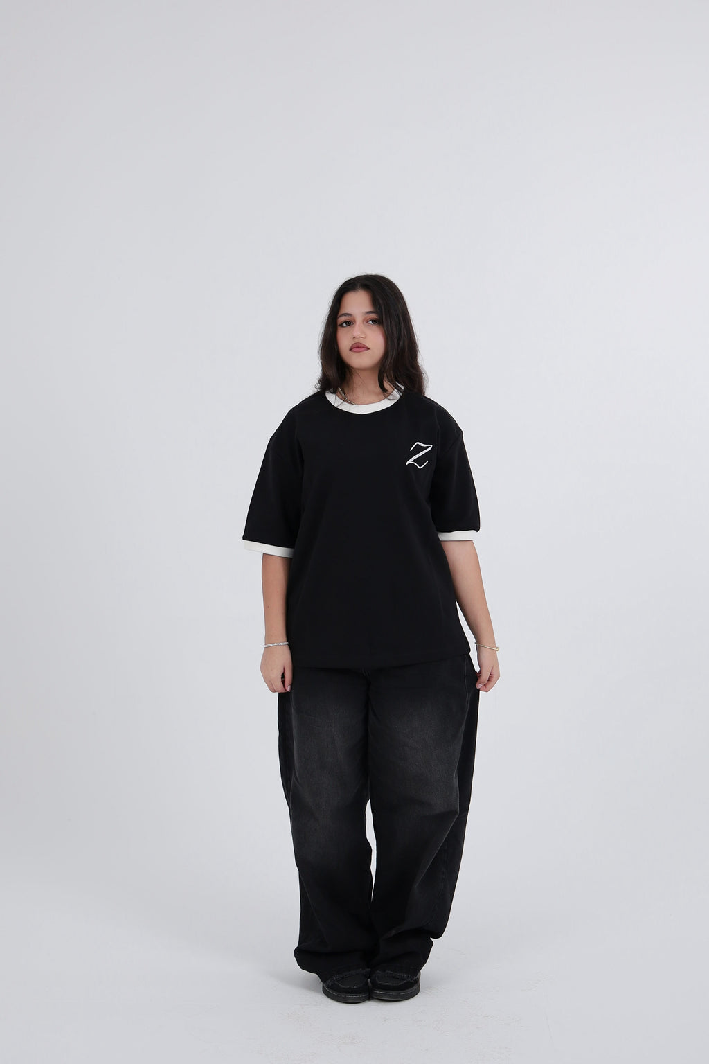 Zekra Black Ringer T-shirt