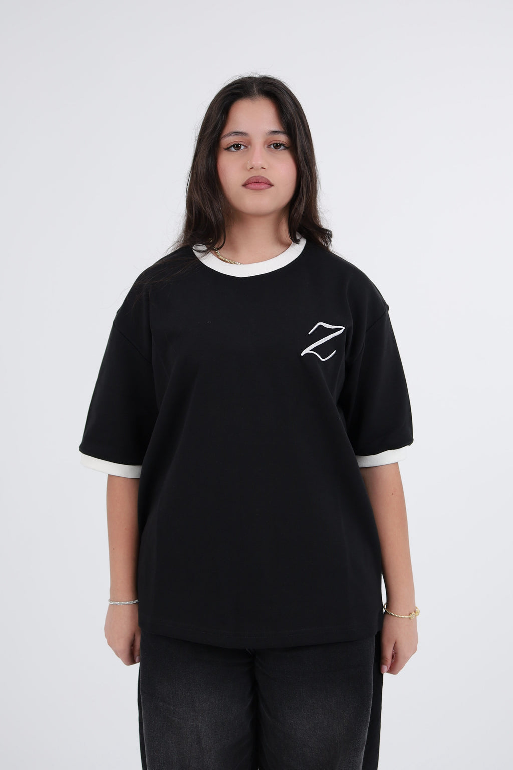 Zekra Black Ringer T-shirt